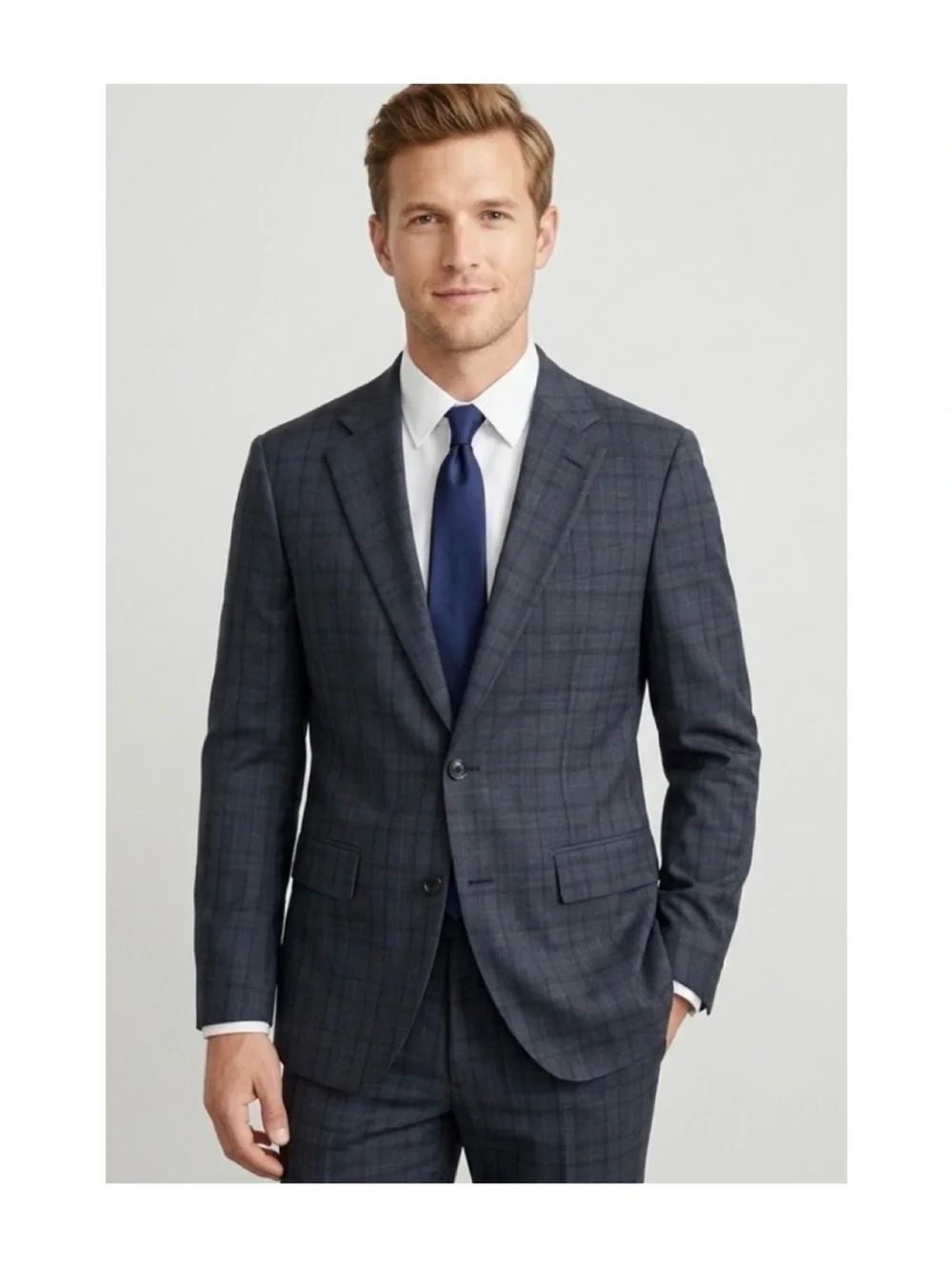 J.CREW  Thompson men’s plaid Wool suit jacket Size 44R